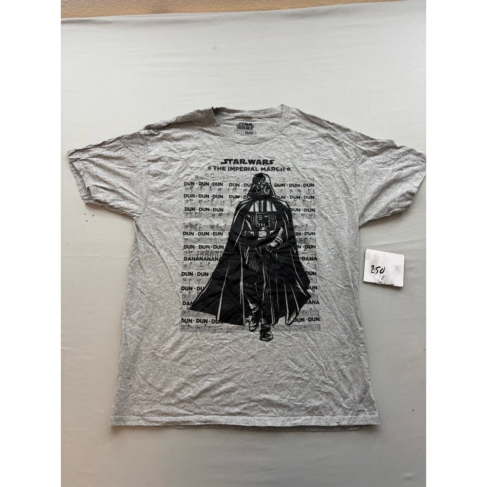 Star Wars Darth Vader The Imperial March Graphic T-Shirt Gray Mad Engine Large